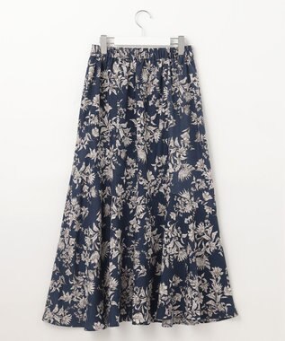 Feroux フラワーモチーフプリント スカート ネイビー系1