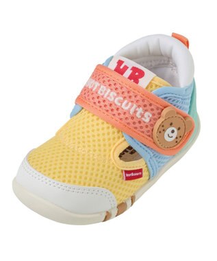 MIKI HOUSE HOT BISCUITS 【11.5-13.5cm】ダブルラッセル ファーストベビーシューズ 黄