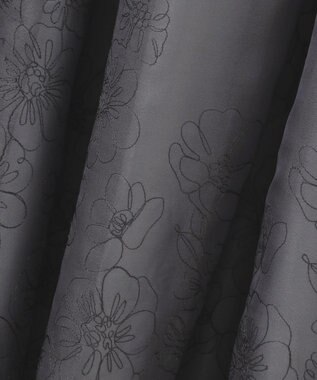 自由区 【洗える】シアーパネルエンブロイダリー スカート スチール