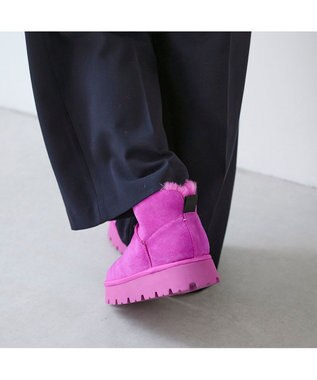 MODE ET JACOMO <carino>本革ムートンショートブーツ ピンク