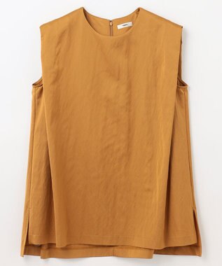 NAVE 【ReNAVE　洗える】グロスサテンブラウス キャメル