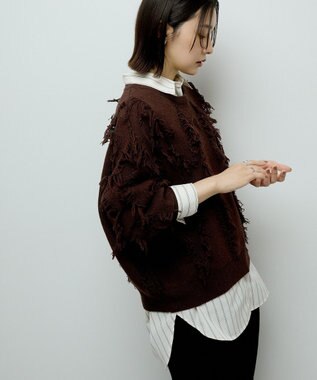 Green Parks フリンジニットプルオーバー Brown