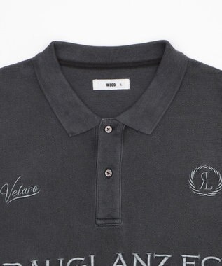 WEGO 【ユニセックス着用ITEM】ピグメントロゴポロシャツ（SS） スミクロ