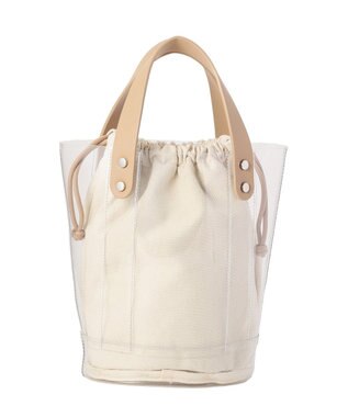 AMERICAN HOLIC 【2点セット】巾着付PVCバッグ Beige