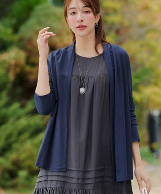 Tiaclasse L 【おのののかさん着用】冷凛(ひやりん)カノコカットソートッパーカーディガン ブルー