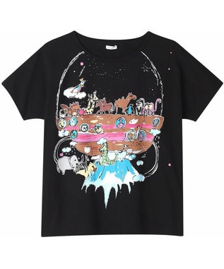 tsumori chisato SLEEP ツモリチサト トップス ルームウエア 4分袖 綿100%(本体) 天竺素材 レディース UTT147 /ワコール ブラック