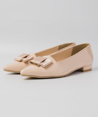 BONTRE 【PRECIEUX JOUET/プレシュウジュエ】ポインテッドリボンパンプス ベージュ