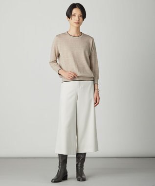 J.PRESS LADIES トリムツイン ニット ベージュ系