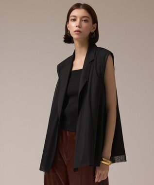 GRACE CONTINENTAL チュールオーバーベスト ブラック