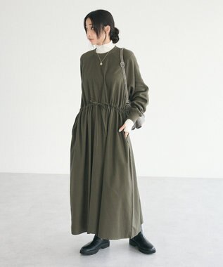 CRAFT STANDARD BOUTIQUE ワッフルスリーブワンピース Khaki
