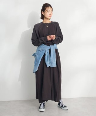 CRAFT STANDARD BOUTIQUE ワッフルスリーブワンピース Charcoal Gray