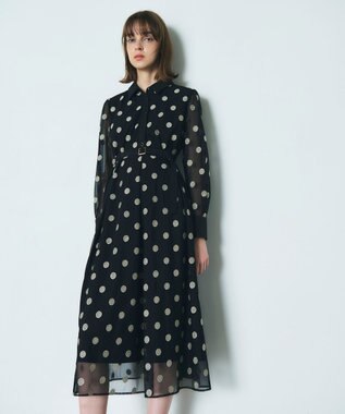 GRACE CONTINENTAL ラメドット刺繍ドレス ブラック