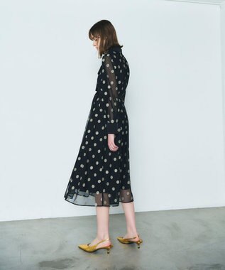 GRACE CONTINENTAL ラメドット刺繍ドレス ブラック