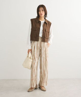 Green Parks アソート柄サイドラインパンツ Khaki