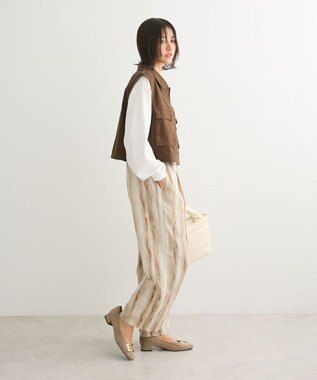 Green Parks アソート柄サイドラインパンツ Khaki