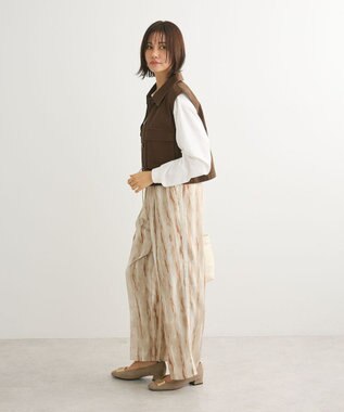 Green Parks アソート柄サイドラインパンツ Khaki