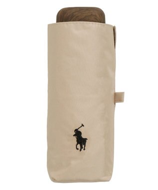 MOONBAT 【WEB限定】POLO RALPH LAUREN(ポロ ラルフローレン) 晴雨兼用日傘 折りたたみ傘 コンパクト PPワンポイント刺繍 一級遮光 遮熱 UV ベージュ