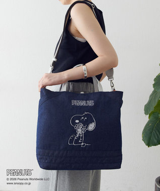 russet 《PEANUTS×russet》リバーシブルビッグトートバッグ(CE-1756) Indigo