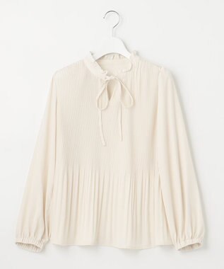 Feroux プリーツコンビ ブラウス アイボリー系