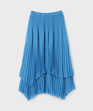 GRACE CONTINENTAL イレギュラープリーツスカート ブルー