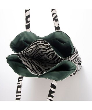 UNBILLION カシュカシュ cachecache / 柄プリント3パーテーショントートバッグ ゼブラ