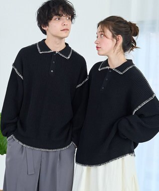 WEGO ハンドステッチポロプルオーバー ブラック