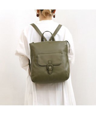 UNBILLION アトランタ ATLANTA / やぎ革軽量ボックス型リュック カーキ