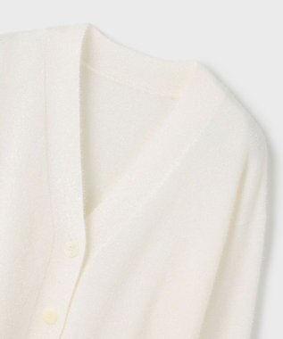 GRACE CONTINENTAL フィルムヤーンニットカーディガン ホワイト