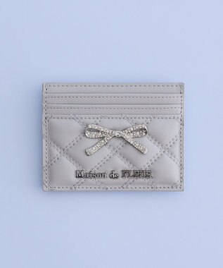 Maison de FLEUR リボンビジューキルティングカードケース