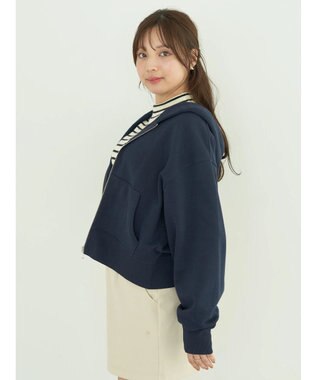 earth music&ecology 裏毛ＺＩＰパーカー Navy