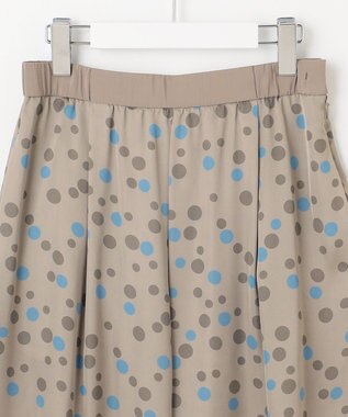 自由区 L マルチポルカドットプリント スカート モカベース