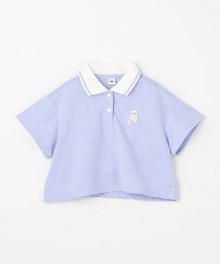 ANY KIDS 【洗濯機可能/吸汗速乾】ドライタッチ ショート丈ポロシャツ サックスブルー