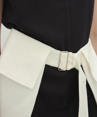 BEIGE， 【洗える】BERNARD / リネンワイドポケット付きラップベルト Meringue