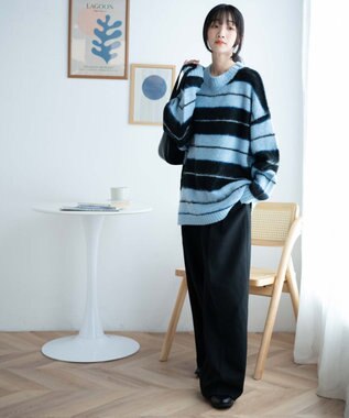 WEGO モヘアライク総柄BIGプルオーバー 柄3