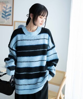 WEGO モヘアライク総柄BIGプルオーバー 柄3