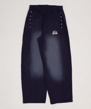WEGO 【ユニセックス着用ITEM/ウエストゴム】ロゴスウェットパンツ ネイビー