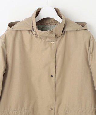 J.PRESS LADIES 【洗える】スパンライクナイロンタッサー フーデット コート キャメル系