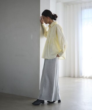 CRAFT STANDARD BOUTIQUE タイ付きタックシャツチュニック Light Yellow