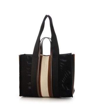 UNBILLION カシュカシュ cachecache / マルチカラーストライプ2wayスクエアトート