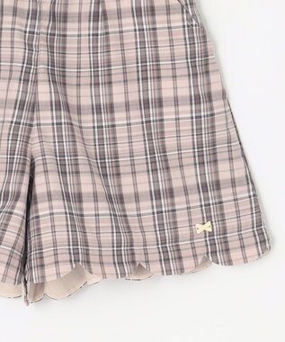 ANY KIDS 裾 スカラップ チェック パンツ ベージュ系チェック