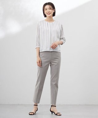 J.PRESS LADIES 【セットアップ対応・洗える・撥水】コットンFITTY テーパード パンツ ベージュ系