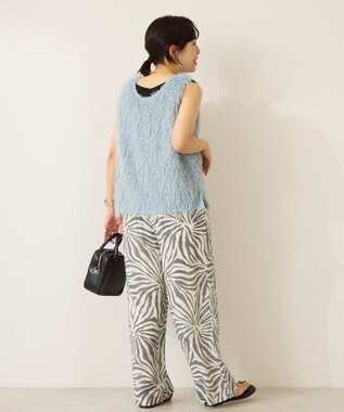 AMERICAN HOLIC 【前後2way】サイドスリットシャギーベスト Grayish Blue