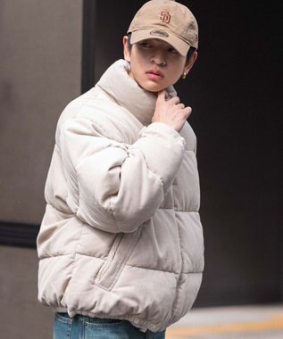 WEGO 【ユニセックス着用ITEM/MLサイズ展開】コーデュロイパファーブルゾン ライトベージュ