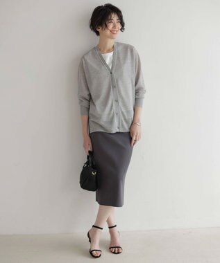 J.PRESS LADIES 【WEB限定カラーあり・洗える】Vis/Peスパーク ニット カーディガン グレー系
