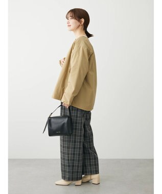 Green Parks ライト中わたノーカラーブルゾン Beige