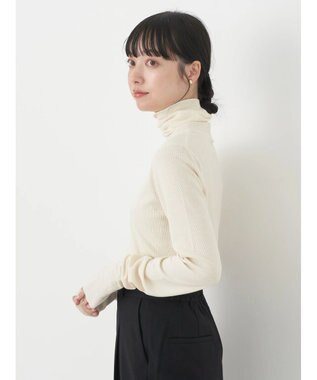 earth music&ecology ＴＲウールブレンドタートルネックプルオーバー Ivory