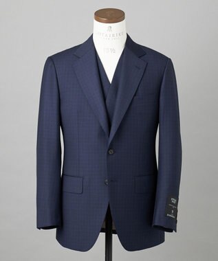 GOTAIRIKU WEB&一部店舗限定【DORMEUIL/ドーメル】IMPERIALJADE/インペリアルジェイド 通年 3ピーススーツ（ネイビー×格子） ネイビー系8