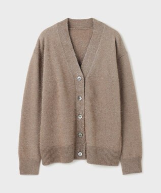 GRACE CONTINENTAL フィルムヤーンニットカーディガン ベージュ