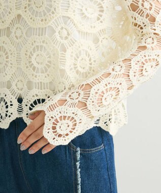 Green Parks ・ＳＵＧＡＲ　ＳＰＯＯＮ　クロシェフラワープルオーバー Off White