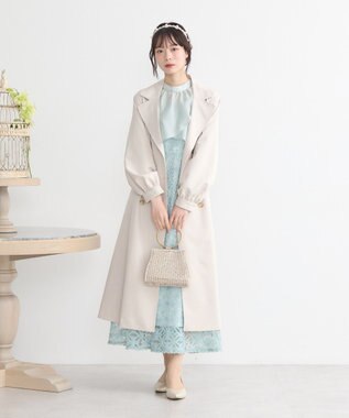 earth music&ecology SET2点シアーブラウス＋3Dレースワンピース ミント